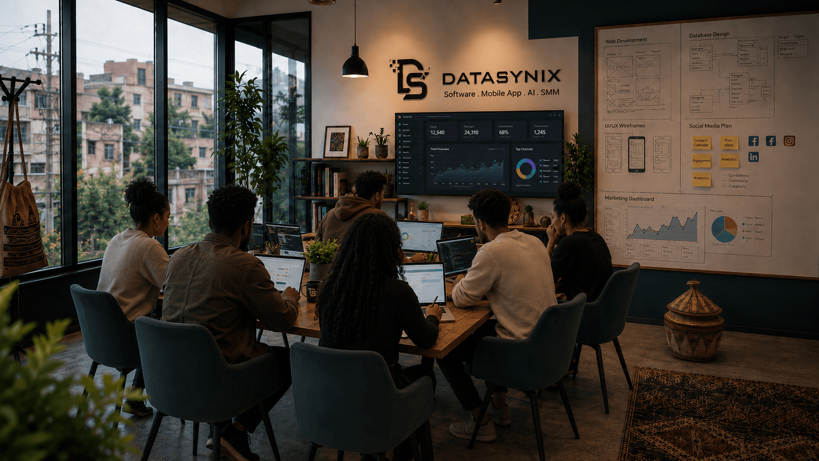 DataSynix team working together at the office